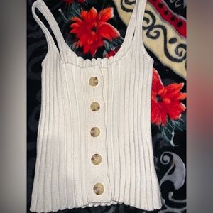 White knit or Crochet tank top